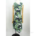 V-neck printed sleeveless dress girl new style